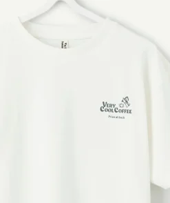 T-shirt garçon oversize imprimé blanc