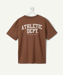 T-shirt garçon oversize marron imprimé