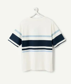 T-shirt garçon oversize rayé blanc