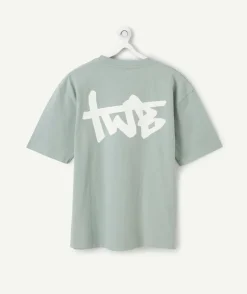 T-shirt garçon oversize vert clair