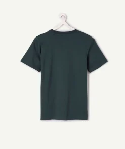T-shirt garçon oversize vert imprimé