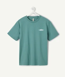 T-shirt garçon oversize vert imprimé