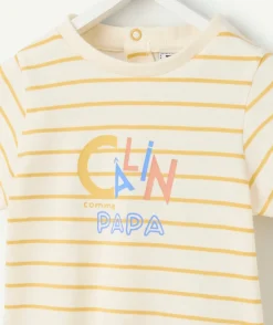 T-shirt garçon rayé jaune