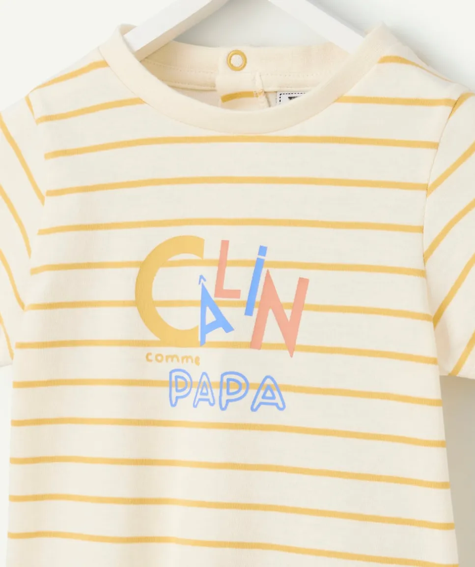 T-shirt garçon rayé jaune