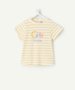 T-shirt garçon rayé jaune