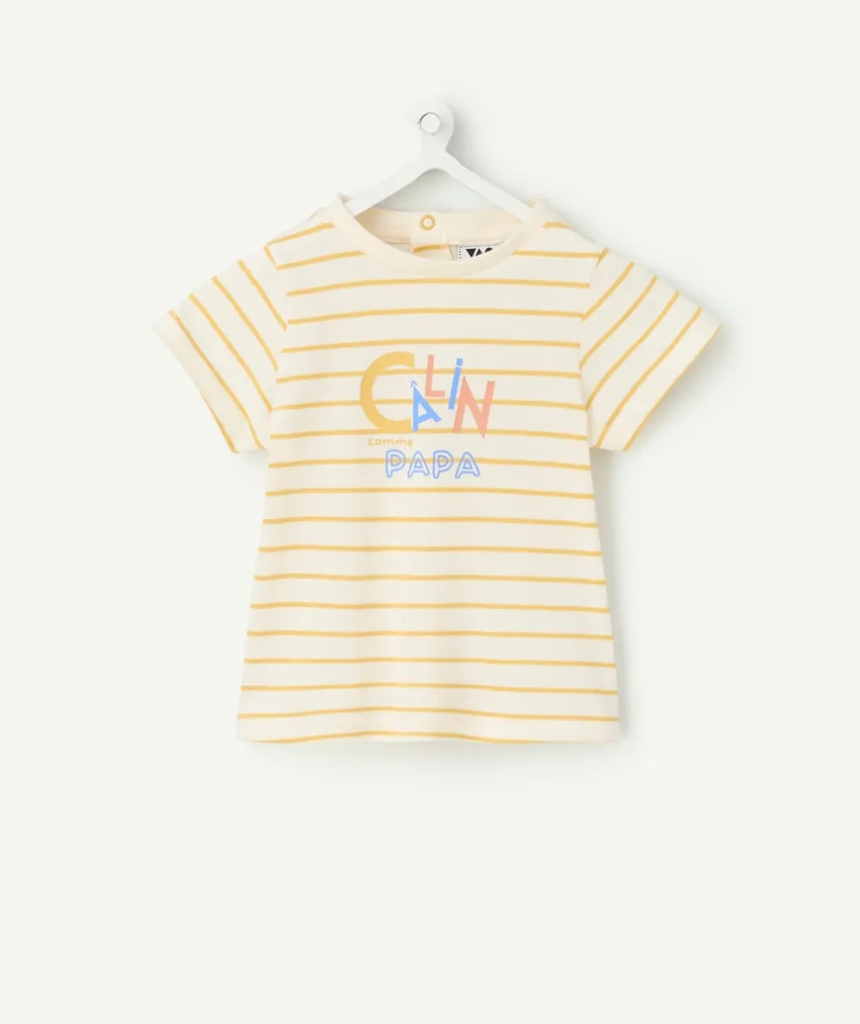 T-shirt garçon rayé jaune