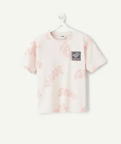 T-shirt garçon rose imprimé