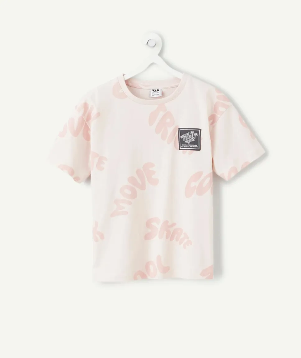 T-shirt garçon rose imprimé