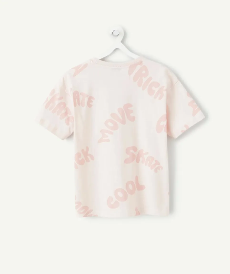 T-shirt garçon rose imprimé