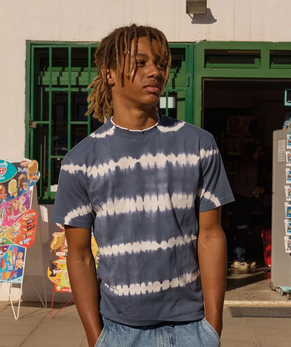 T-shirt garçon tie-dye bleu