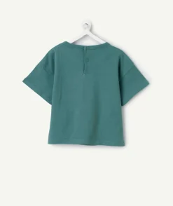 T-shirt garçon vert imprimé croco
