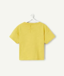 T-shirt manches courtes bébé garçon en coton bio jaune
