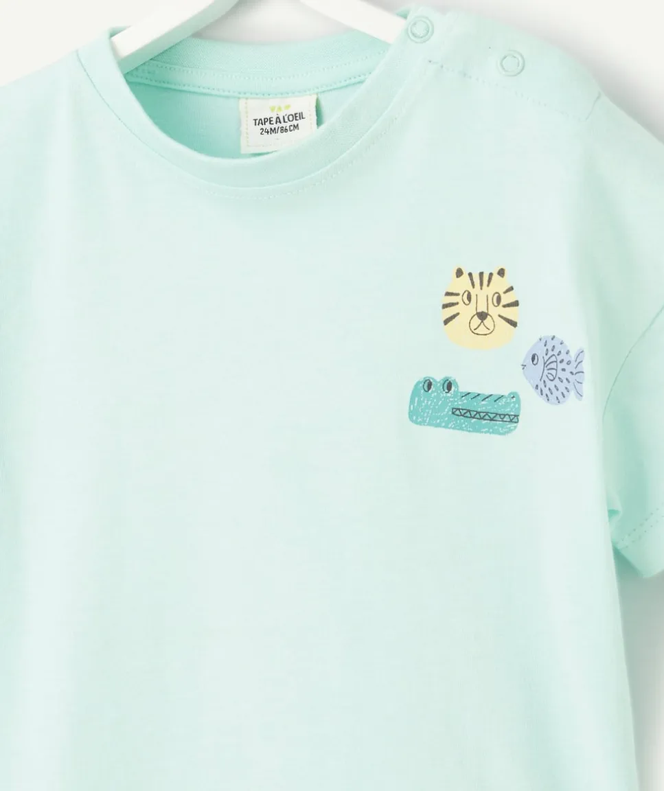 T-shirt manches courtes bébé garçon bleu pastel