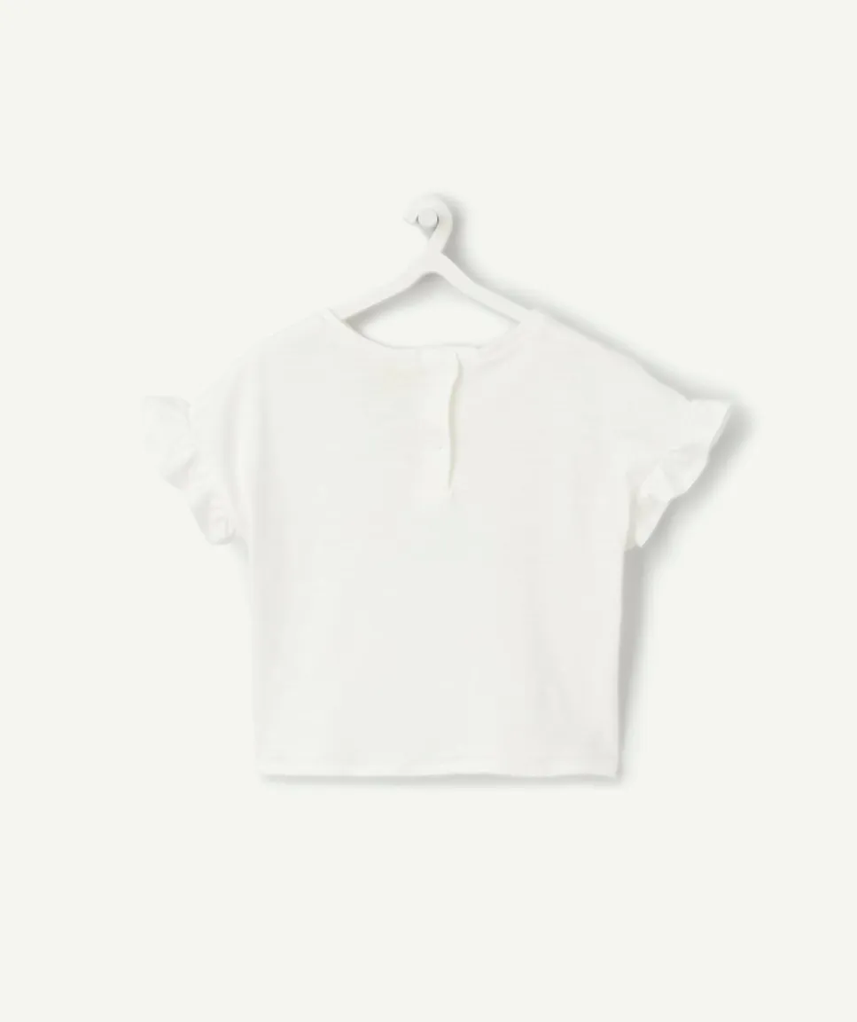 T-shirt manches courtes en coton bio blanc avec message