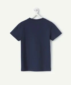 T-shirt manches courtes garçon en coton bio avec broderies surfeur