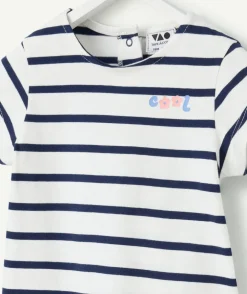 T-shirt manches courtes marinière fille