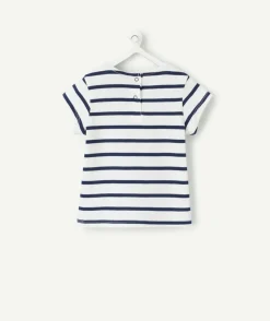 T-shirt manches courtes marinière fille