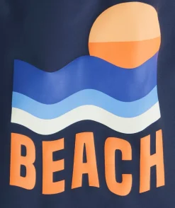 T-shirt manches longues anti-uv garçon en fibres recyclées bleu marine