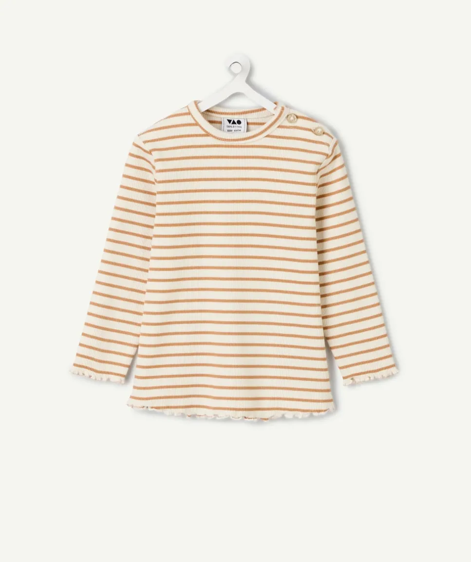 T-shirt manches longues bébé fille rayé