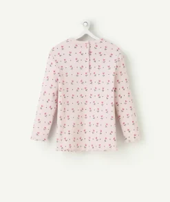 T-shirt manches longues bébé fille en coton bio imprimé à fleurs