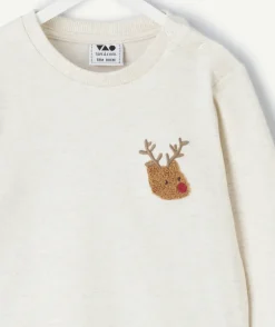 T-shirt manches longues bébé garçon blanc imprimé fantaisie