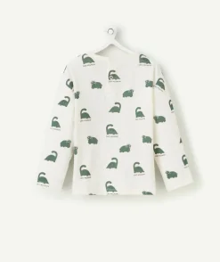 T-shirt manches longues bébé garçon en coton bio imprimé crocodile cro mignon