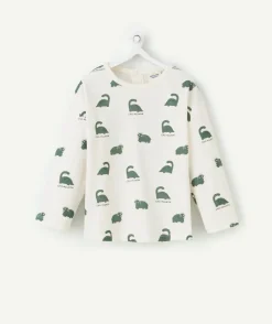 T-shirt manches longues bébé garçon en coton bio imprimé crocodile cro mignon