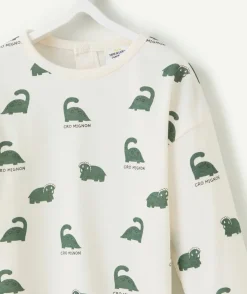 T-shirt manches longues bébé garçon en coton bio imprimé crocodile cro mignon