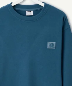 T-shirt manches longues chaud garçon bleu en coton