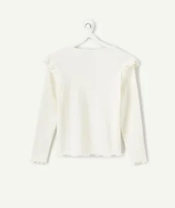 T-shirt manches longues fille blanc