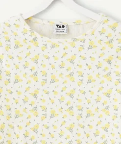 T-shirt manches longues fille fleuri