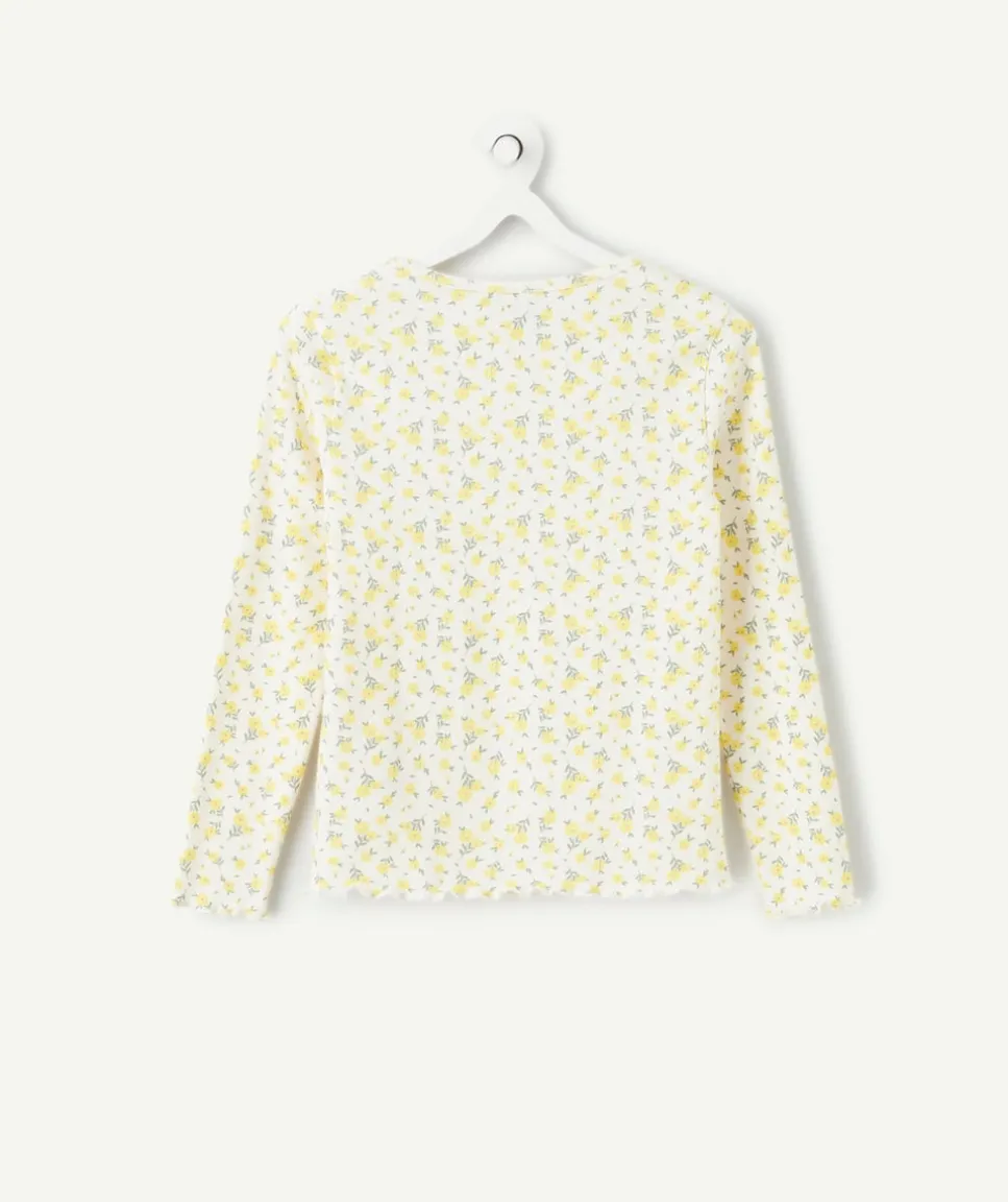 T-shirt manches longues fille fleuri