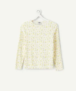 T-shirt manches longues fille fleuri