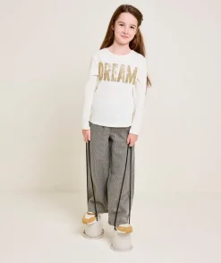 T-shirt manches longues fille imprimé pailleté