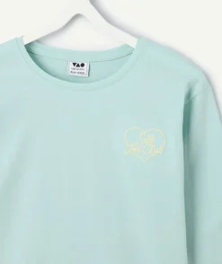 T-shirt manches longues fille mint message cœur
