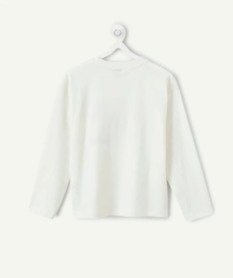 T-shirt manches longues garçon blanc imprimé
