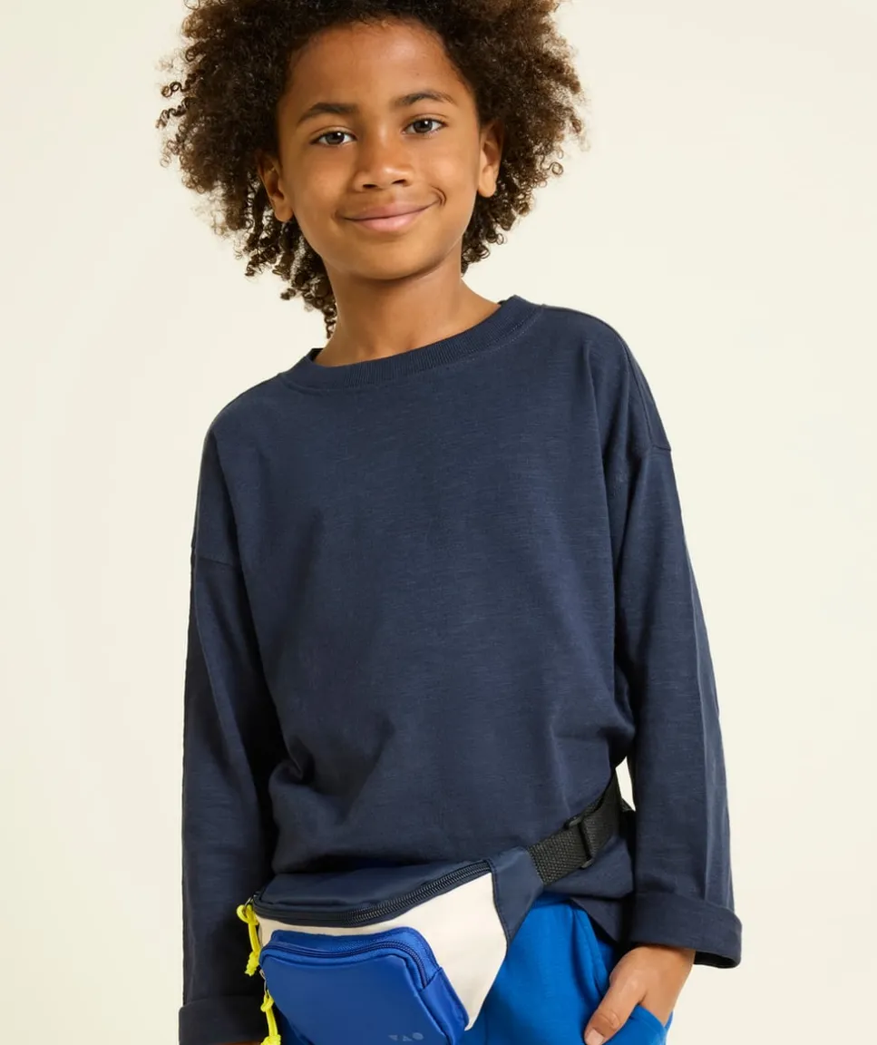 T-shirt manches longues garçon bleu marine