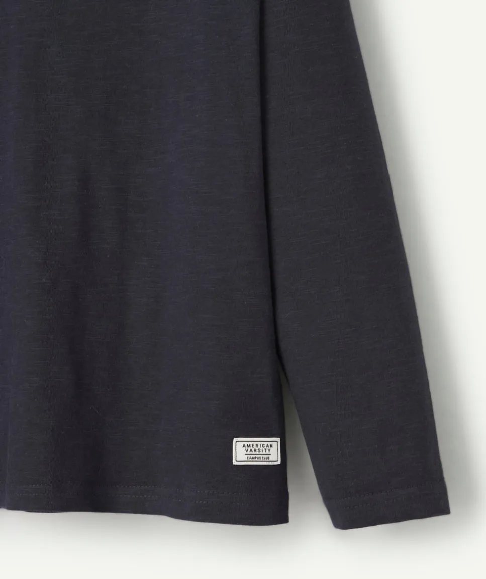 T-shirt manches longues garçon bleu marine