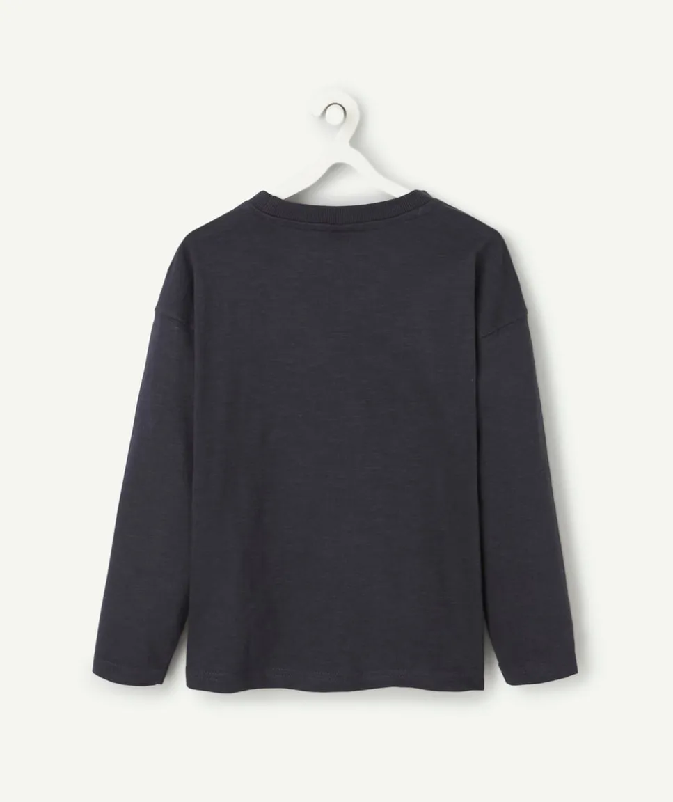 T-shirt manches longues garçon bleu marine