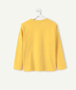 T-shirt manches longues garçon jaune imprimé