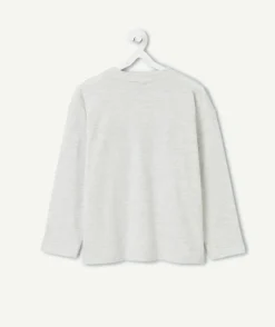 T-shirt manches longues garçon gris imprimé boston