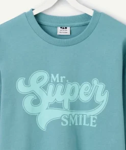 T-shirt manches longues garçon bleu