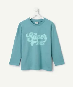 T-shirt manches longues garçon bleu
