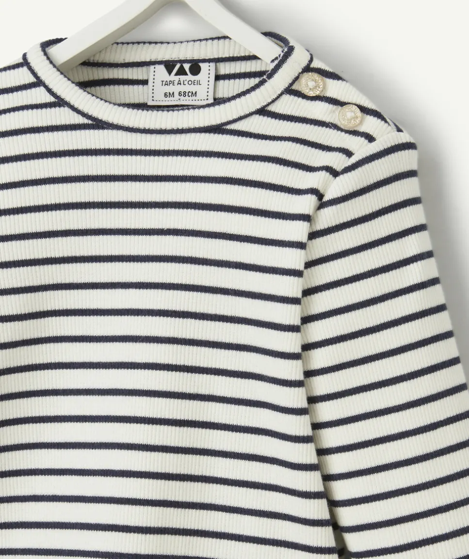 T-shirt manches longues à rayures pour bébé fille