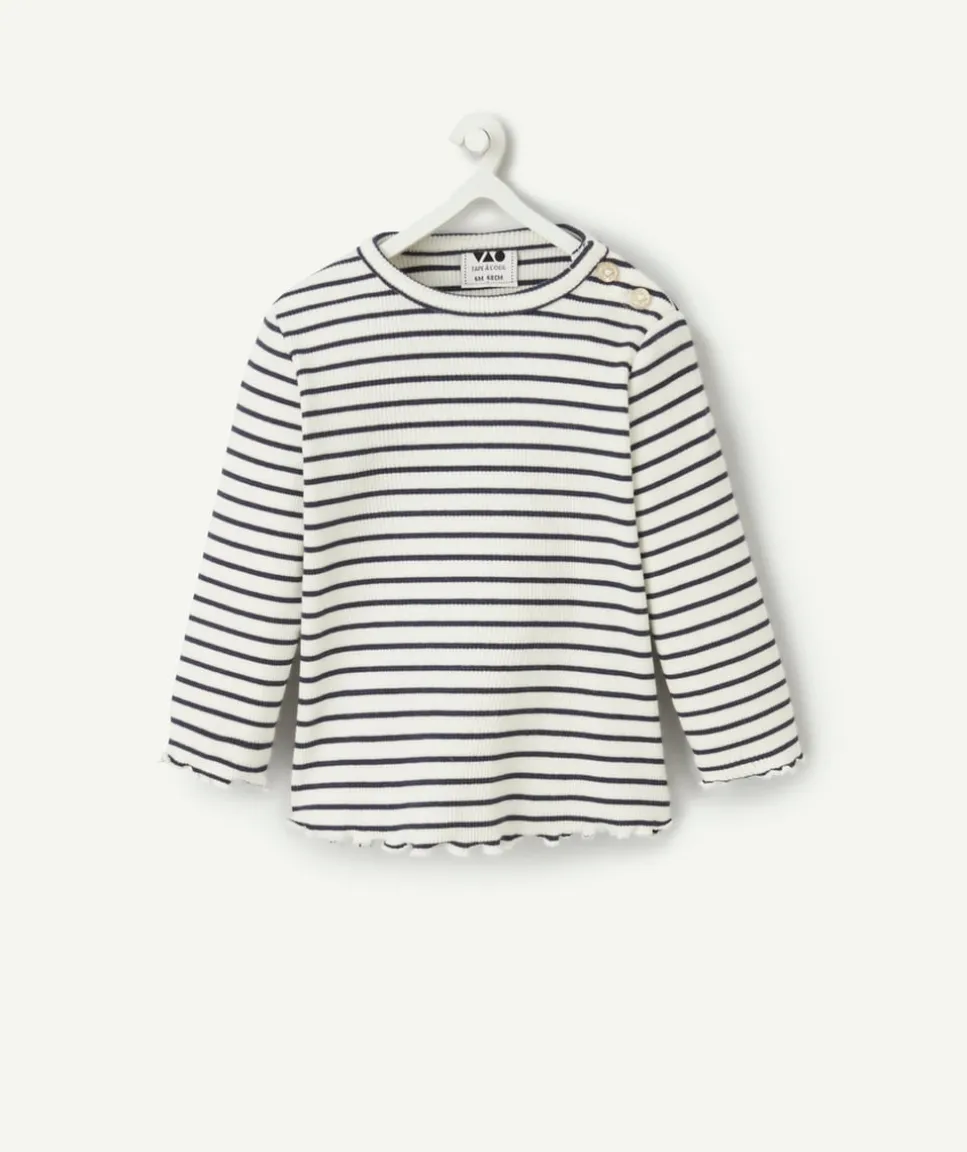 T-shirt manches longues à rayures pour bébé fille