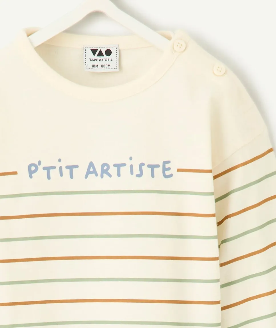 T-shirt manches longues à rayures bébé garçon