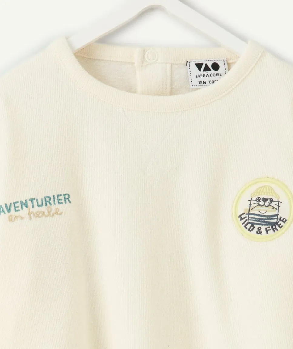 T-shirt oversize bébé garçon écru imprimé