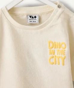 T-shirt oversize bébé garçon imprimé dino