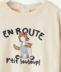 T-shirt oversize bébé garçon imprimé loup