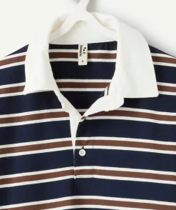 T-shirt polo garçon oversize rayé